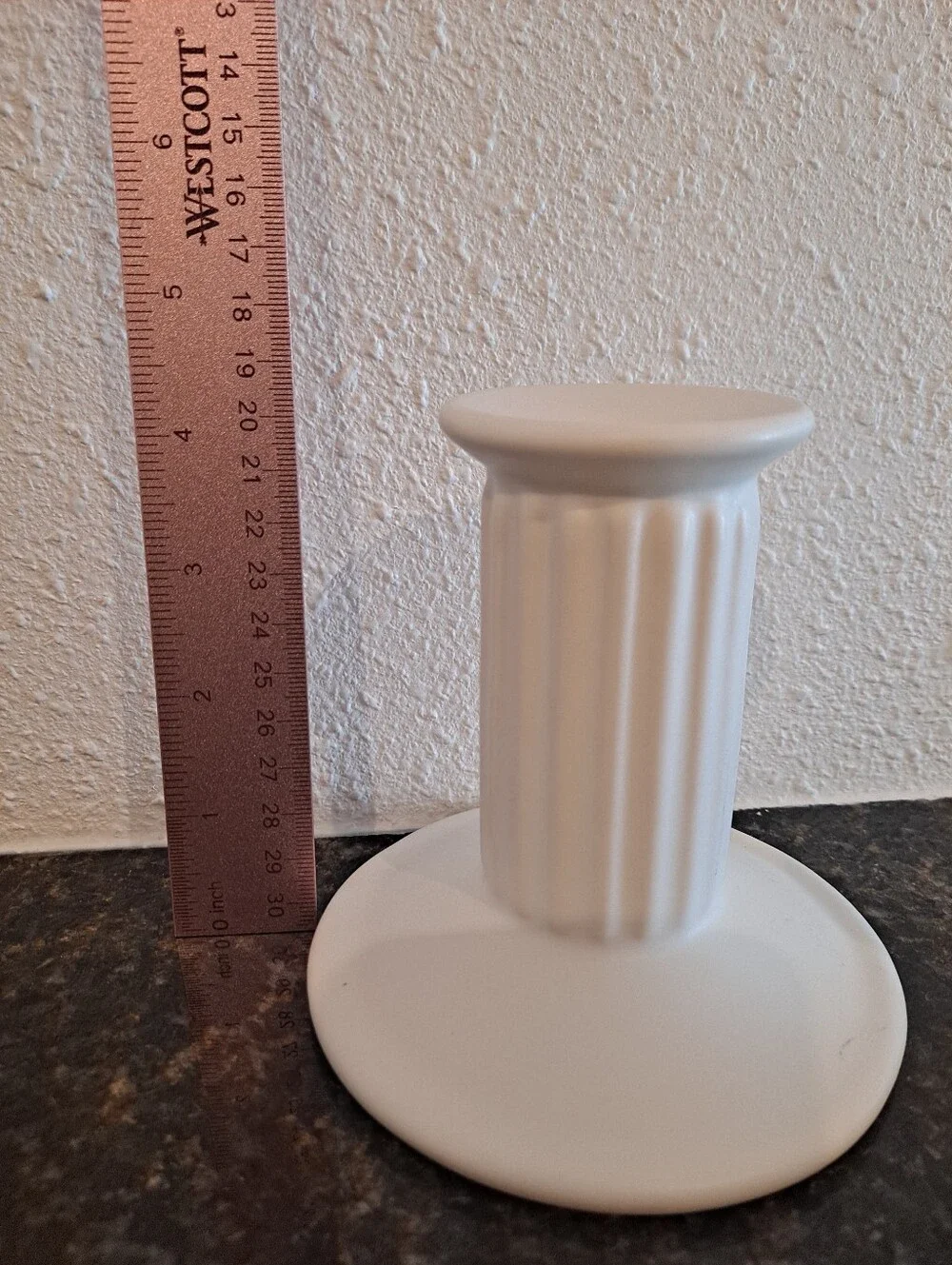 Dansk Timeless Neutral Taper Candle Pair in White Ceramic Holders